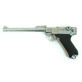 Страйкбольный пистолет WE Luger P08 8” Silver (WE-P006) (GAS)