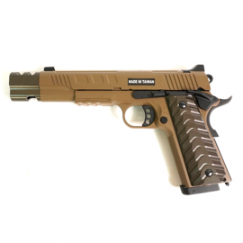 Страйкбольный пистолет KJW Colt 1911/M45A1 CO₂ FDE, удлин. ствол (KP-16.CO2) (CO2)